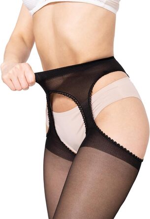 Чулки BANANALU з відкритим кроком, 20 Den, XL, чорний (3 шт.)