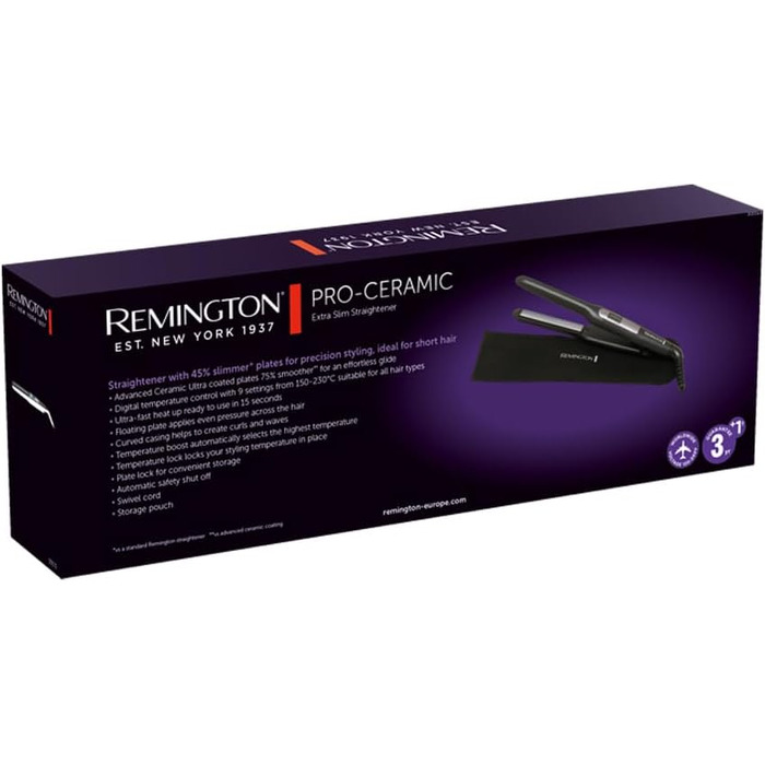 Випрямляч для волосся Remington Ceramic Straight S3500 з керамічним турмаліновим покриттям, чорний
