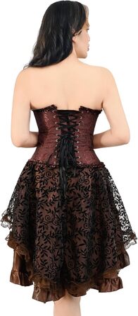 Корсет-топ Florales з квітковим принтом для жінок Plus Size (4XL, фіолетовий, коричневий)