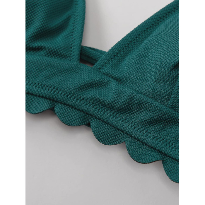 CUPSHE Bikini Set: двокомплектний купальник з мушлею, тропічний принт, зелений