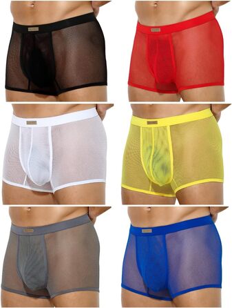 Боксер чоловічий Casey Herren, прозорий, сітка, низька талія, ретро, 6 шт.