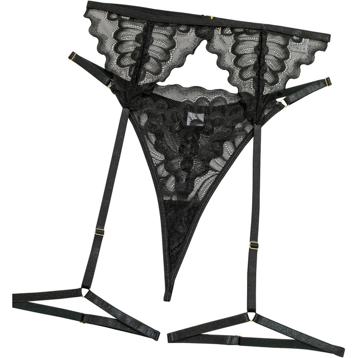 Комплект спідньої білизни Lilosy з чокером, мереживний з квітковим візерунком, пуш-ап, стрінг, для жінок, прозорий бюстгальтер та трусики, 3-частинний, чорний