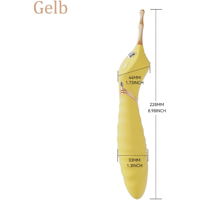 Вібратор для жінок Jpscor G Punkt з 10 режимами - подвійний, стимулятор клітора з 2 насадки, високочастотний вібратор для дорослих (жовтий)