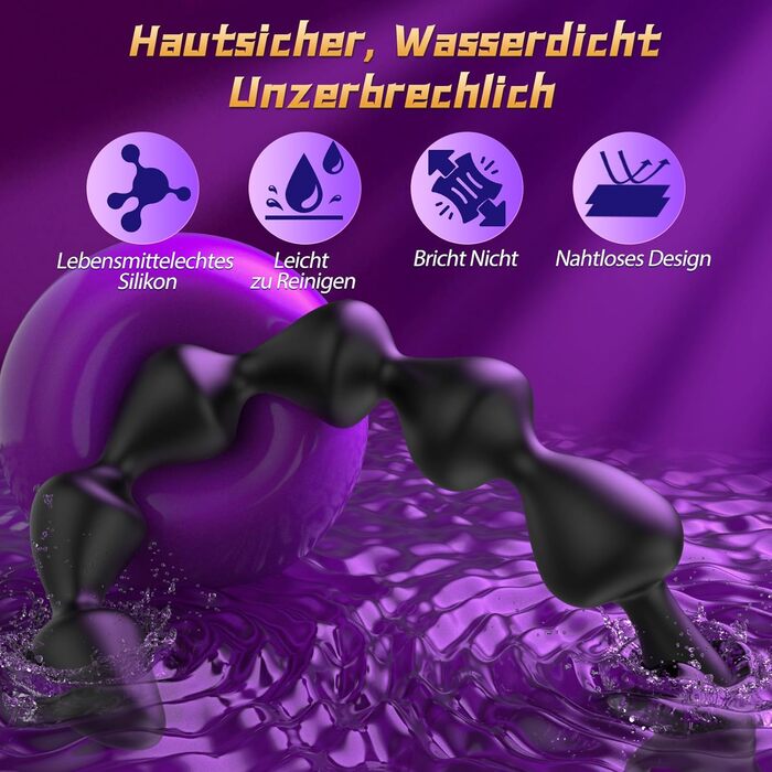 Анальний дildo з рідкого силікону з 10 режимами вібрації, 36 см. Іграшка для пар, BDSM, стимуляція простати (для чоловіків та жінок)
