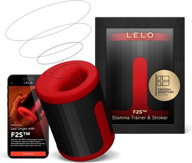 LELO F2S Ausdauertrainer: чоловічий мастурбатор з App, 14 режимів та AI, Teal/Red