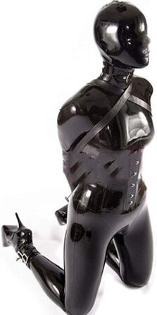 Латексний костюм-комбінезон, унісекс, повна латексна еластична спідниця, фетиш, клубний костюм, блискавка, скінфіт, слєв, бондідж, БДСМ, іграшка, XS, чоловічий стиль