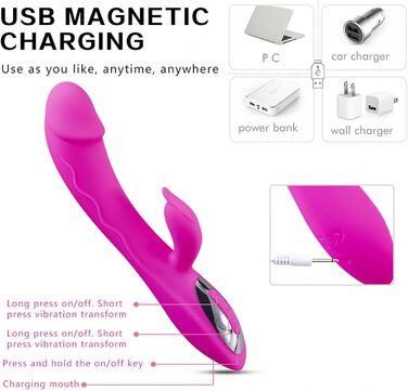 Вібратор G-Spot з силікону для жінок, 7 режимів, рожевий