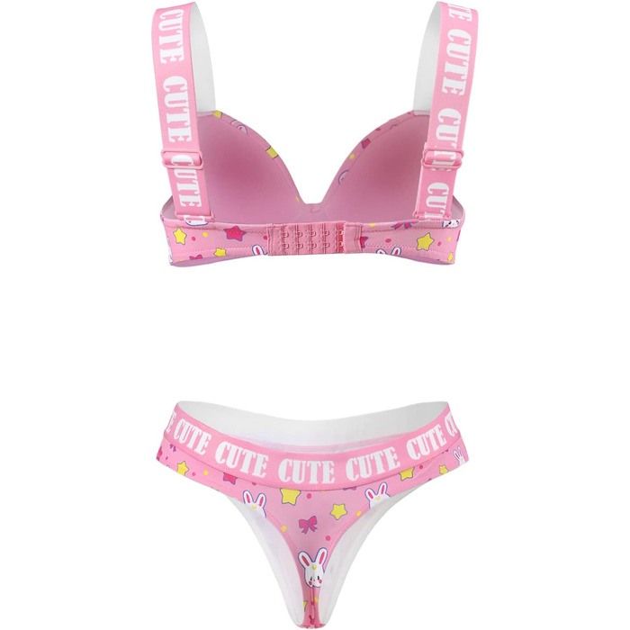 Піжамний комплект LittleForBig для жінок: топ-камізол та танга з бюстгальтером-бралеткою, спортивний стиль, рожевий, XL