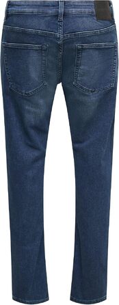 Чоловічі вузькі джинси Only & Sons Onsloom Slim Fit, темно-сині, 33W / 32L