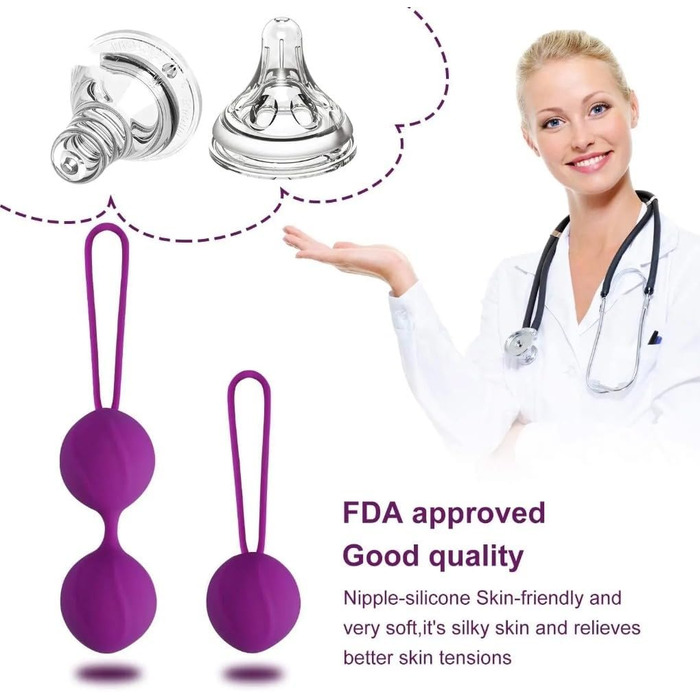 Силіконові вагінальні кульки Кегель 3 шт. (фіолетовий) - тренажер для зміцнення м'язів та сексуального здоров'я
