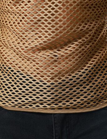 Чоловіча сітка JOGAL Mukel прозора сорочка з короткими рукавами, під сорочку (S, Коричневий)