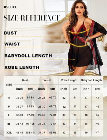 Халат жіночий мереживний RSLOVE, бандаж, babydoll, нічна сукня, чорний, винний