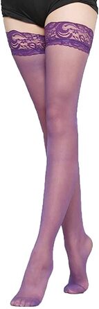 Сексуальні мереживні панчохи Overknee для жінок (фіолетовий, чорний)