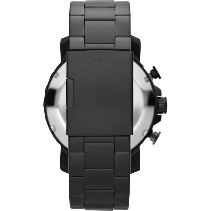 Чоловічий годинник Fossil Nate Chronograph, кварцовий механізм, ремінець зі сталі або шкіри (темно-сірий)