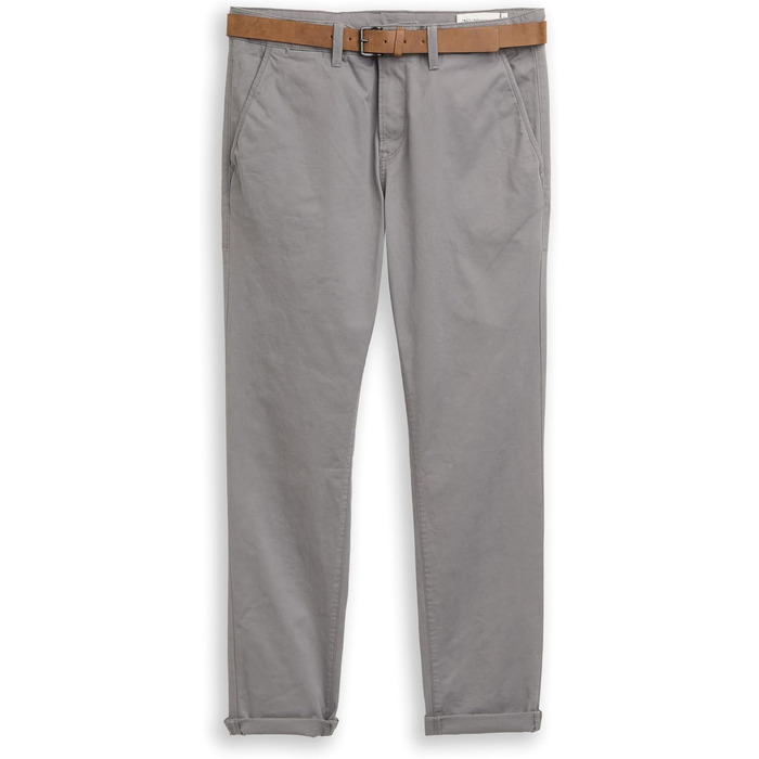 Чоловічі штани чинос Tom Tailor Denim Slim Fit з ременем, Castlerock Grey, 33W/32L