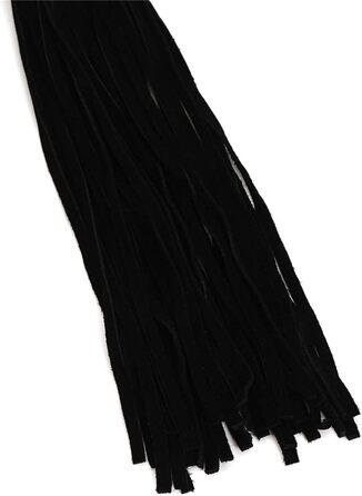 Еротичний плетіль з шкіри - багатофункціональний плетіль з велюрової шкіри з ручкою-скляним дildo (чорний)