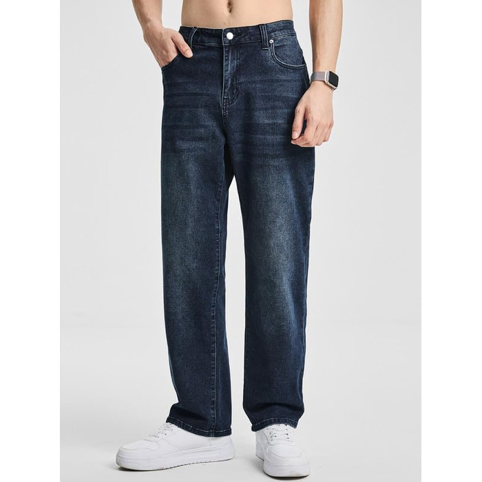 Чоловічі джинси Elegancity Baggy Stretch — широкі штани в стилі Y2K Streetwear, Loose Fit, темно-сині, розмір XXL