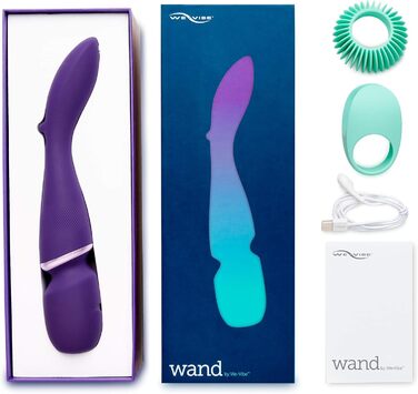 We-Vibe Wand 2 - Масажер-вібратор для жінок, бездротовий, керування через додаток, 10 рівнів інтенсивності, тихий, водонепроникний, перезаряджуваний (фіолетовий)