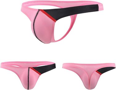 Танга чоловічі Panegy з тонкої шовкової нитки, низька посадка, бікіні, T-back, набір 3/4/5 шт., кольорові (L, білий+світлорожевий+світлоблакитний+жовтий (4 шт))