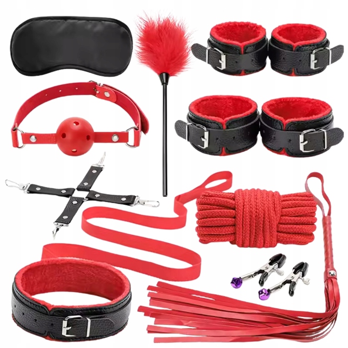BDSM-набір UniGirl, червоний, 10 предметів