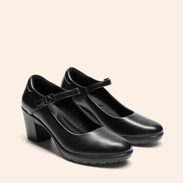 Жіночі туфлі Dream Pairs Mary Jane на низькому стійкому каблуці, чорні, з ремінцем на щиколотці та закритим носком, зручне взуття для роботи та офісу, розмір 40 EU