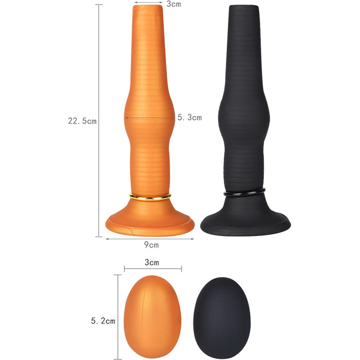 Надувний силіконовий анусный плагін Soarvlorfy – великий овипозитор, бутплъг з отвором, надувні анальні кулі, дилататор, мастурбатор для дорослих (жінок та чоловіків), золотий колір