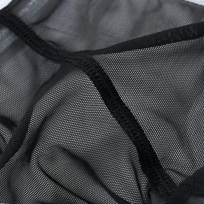 Чоловіча прозора трусика-стрінги BIATWOWR - чорний колір, розмір XL. Зручні, дихаючі, з м'якого матеріалу.