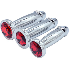 Анальний масажер Linman з алмазною основою, 3 шт. - набір для стимуляції G-точки, BDSM, для жінок та чоловіків