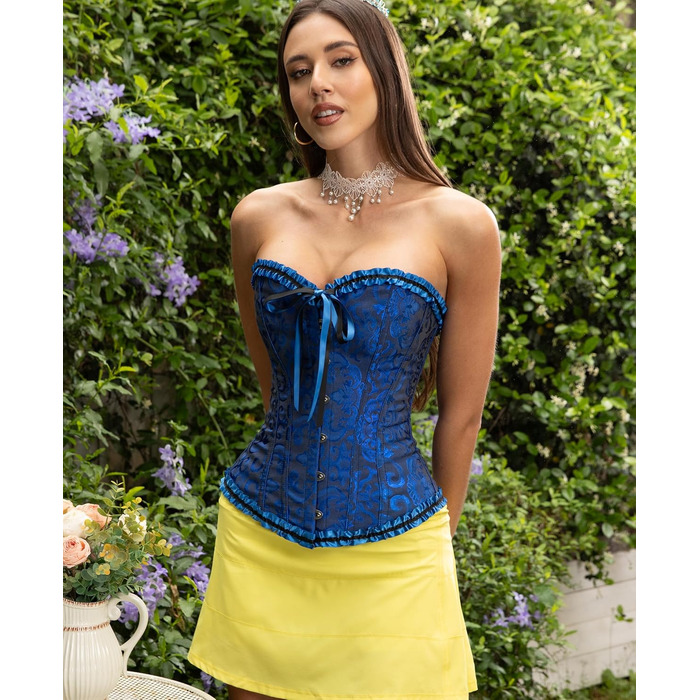 Корсетний топ SZIVYSHI для жінок: повний бюст, готичний стиль, вінтажний корсет, бюстгальтер-корсет, чорний, синій, XS