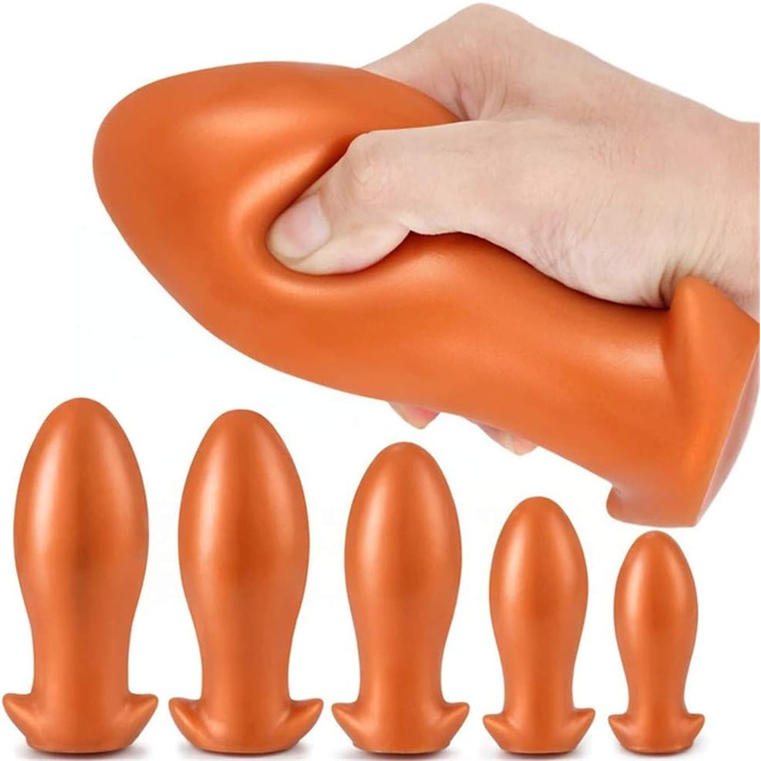 Анальний плаг ChicLSQ XXL (золото) - великий силіконовий аналізатор для масажу простати та стимуляції