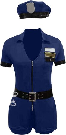 Костюм поліцейського для жінок: сексуальний костюм поліцейського, поліцейський косплей, комплект з короткі рукави, капелюх, аксесуари, карнавал, Хелловін, еротична білизна, костюми для всіх
