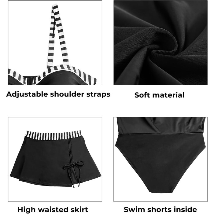 Танкіні жіночий Yonique з спідницею, купальник ручка, роздільний купальник з пуш-ап, XS-XXL, червоний з квітковим принтом