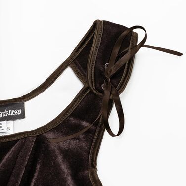 Корсет жіночий Ренесанс SCARLET DARKNESS, темно-коричневий, з мереживом, на шнурівці, вечірній, з оксамиту
