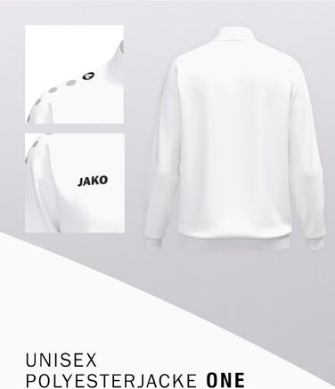 Спортивна куртка JAKO One унісекс із переробленого поліестеру з функцією Keep Dry для тренувань та відпочинку, біла, розмір XL