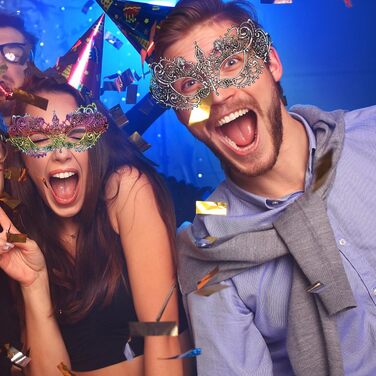 Маска для карнавалу та свят: 8 шт. мереживних масок для жінок (2 стилі: мереживо, фенікс)