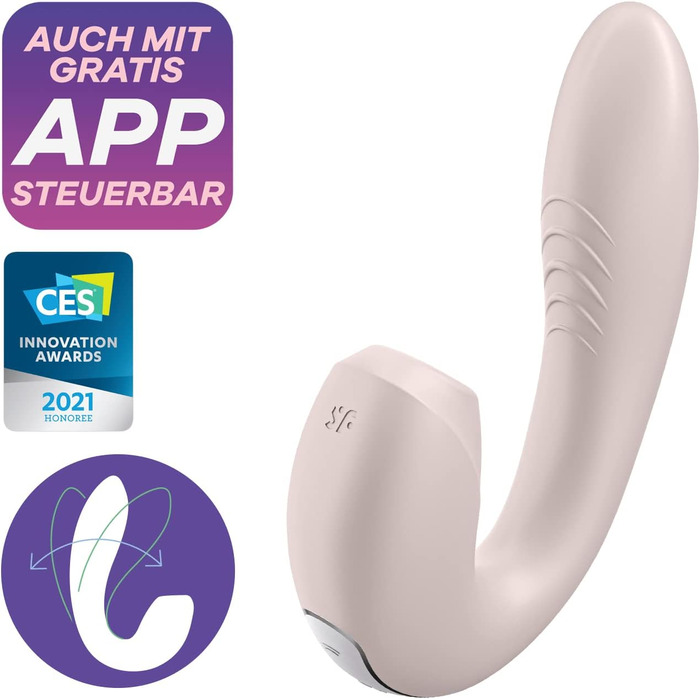 Satisfyer Sunray Connect App Rabbit - вібратор для жінок з підключенням по Bluetooth | Кліторальний та G-точковий масаж | Водостійкий (IPX7) | Бездротовий | З високоякісного силікону | Рожевий колір