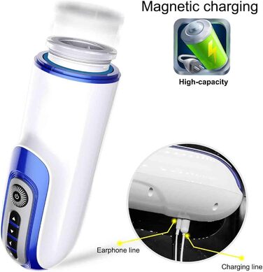 Електричний стакан для мастурбації з 7 режимами вібрації та підігрівом. Автоматичний мастурбатор для чоловіків. Інтимні іграшки для чоловіків