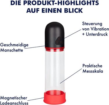 Електрична помпа для збільшення статевого члена, 29 см, водонепроникна, перезаряджувана