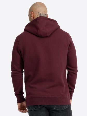 Чоловіча толстовка на блискавці з капюшоном Lonsdale RINSEY, приталена модель, колір Oxblood, розмір S