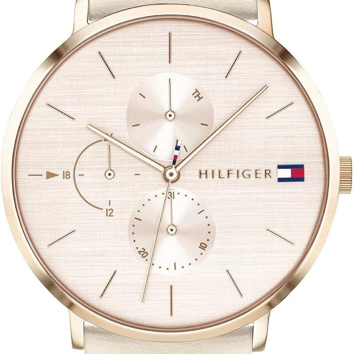 Жіночий багатофункціональний кварцовий годинник Tommy Hilfiger (Roségold) — водонепроникність 3ATM, з додатковими циферблатами та ремінцем зі сталі або шкіри