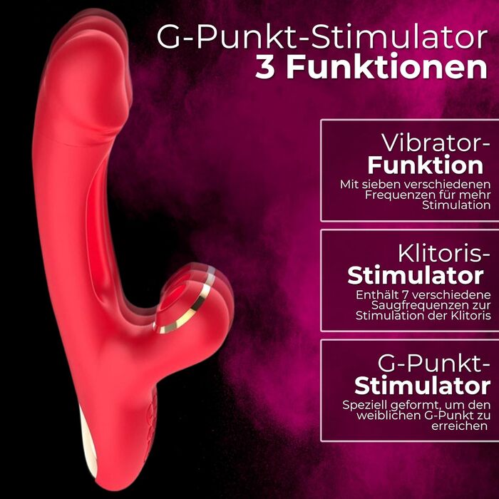 Вібратор для жінок IntimZeit – стимулятор G-точки та клітора з 7 вібраціями, 7 режимами всмоктування та 7 пульсаціями. Перезаряджається, водонепроникний, тихий секс-іграшка для пар та індивідуального використання.