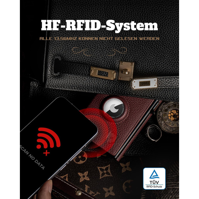 Чоловічий компактний гаманець DODENSHA MagSnap з RFID-захистом, відділенням для AirTag та монетничкою, місткість 10+ карток (Колір: Lila-togo)