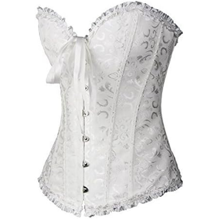 Чорний топ PhilaeEC для великих розмірів (XXL) з квітковим візерунком та корсетом