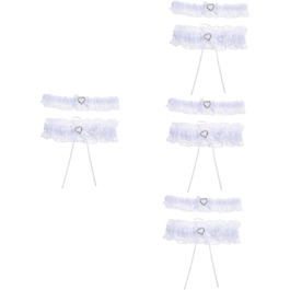 Набір мереживних стрічок для ніг (4 шт.) SHERCHPRY – аксесуари для весілля та урочистих подій, білі мереживні стрічки для ніг, 18x4 см