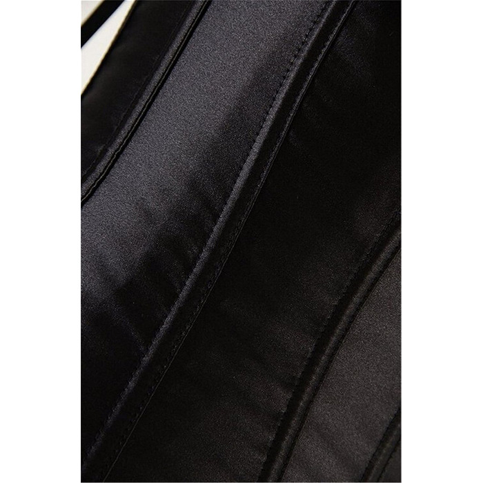 Корсет Daen Korsett для корекції фігури, повний бюст, топ-бюстгальтер, готичний, бурлеск, шнурівка, сатиновий чорний (S)