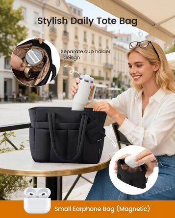 Жіноча сумка-шопер LOVEVOOK велика м'яка сумка Tote Bag для ноутбука 15.6