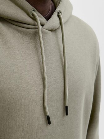 Чоловічий худі JACK & JONES Mae однотонний з капюшоном, колір Vetiver, розмір XS