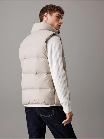 Чоловічий жилет Calvin Klein Essentials Down Vest стібаний, сірий (Flint Gray), розмір M