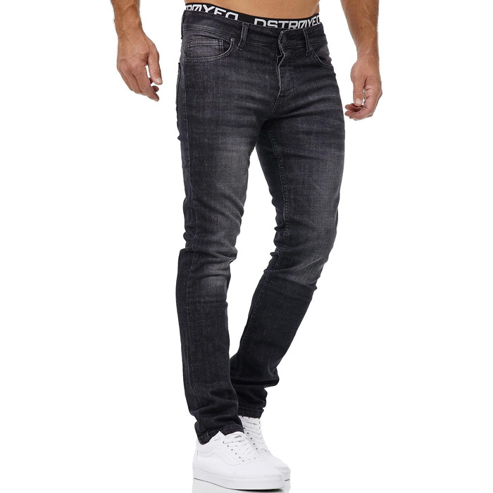 Чоловічі джинси MERISH Slim Fit з ефектом Stretch, дизайнерські денімові штани, чорні (42W / 32L, арт. 9148-2100)