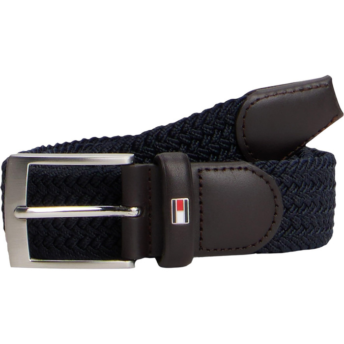 Чоловічий текстильний ремінь Tommy Hilfiger New Adan Belt 3.5, синій (Sky Captain), розмір 95